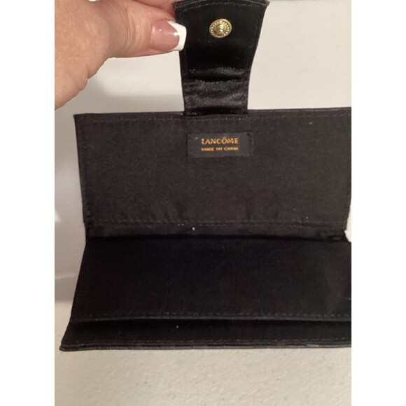 LANCOME Black Checkered Lipstick Cosmetic Case Mirror Made in France Lancome - Picture 3 of 6